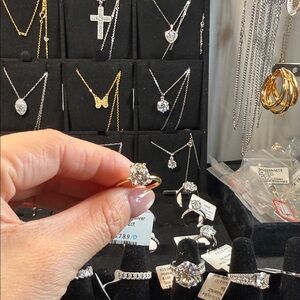 Classic Gold Solitaire  moissanite Engagement Ring - Gold